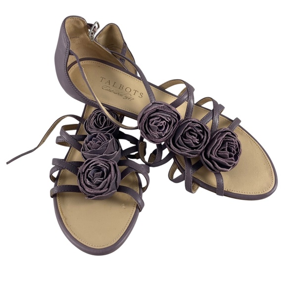 TALBOTS  vintage leather summer sandal, lavender/mauve - Picture 4 of 4